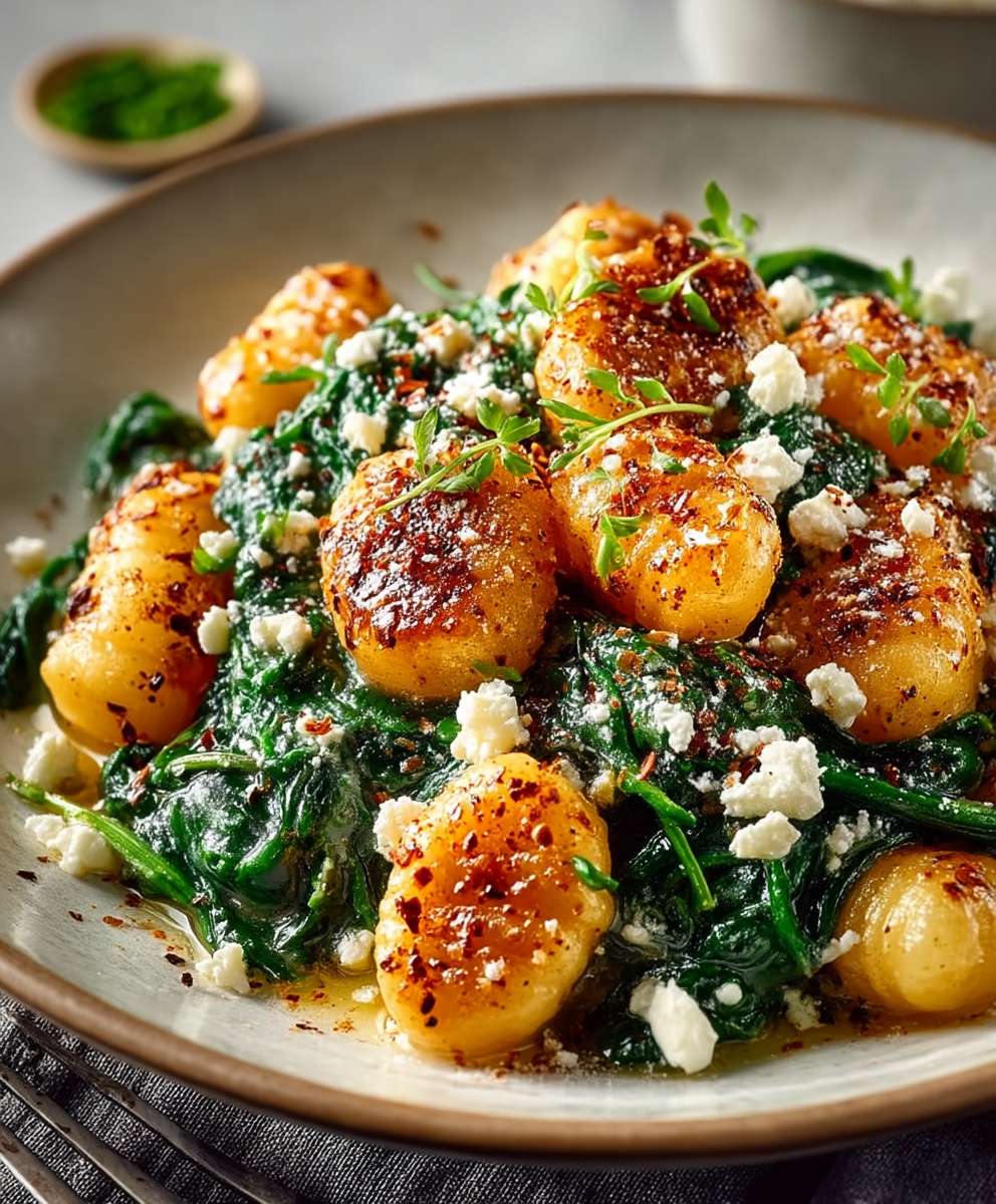 Creamy Gnocchi with Spinach Feta