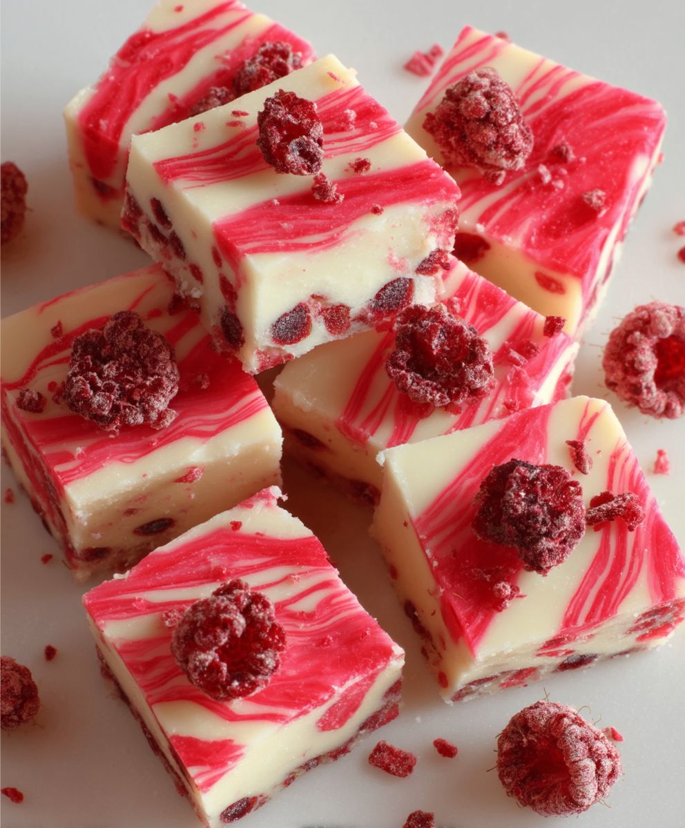 Raspberry White Chocolate Fudge