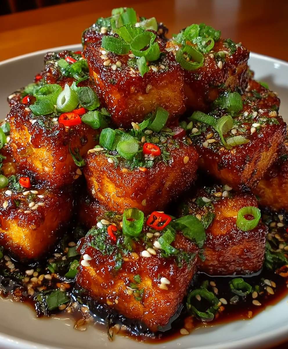 Crispy Honey Garlic Tofu