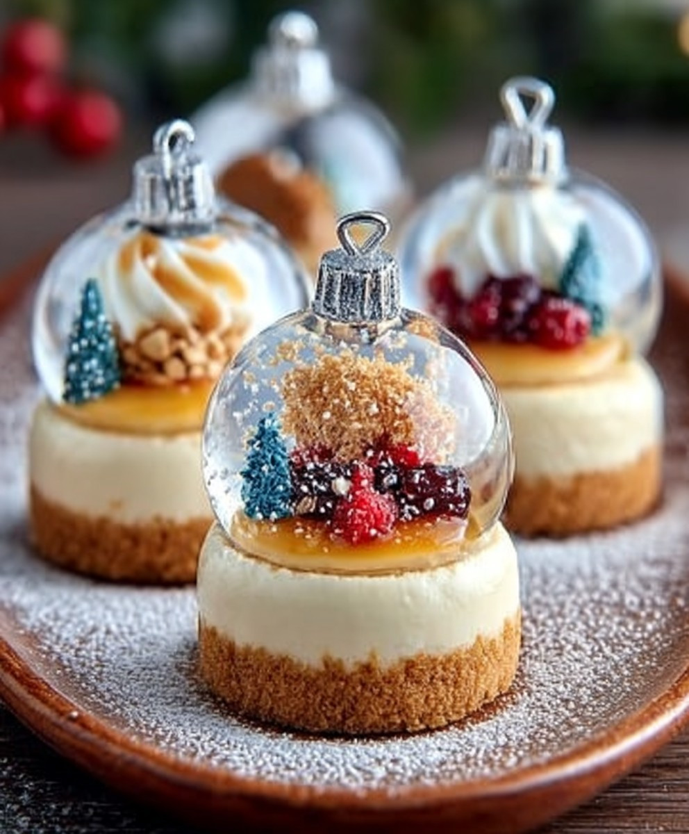 Snow Globe Cheesecake Bites