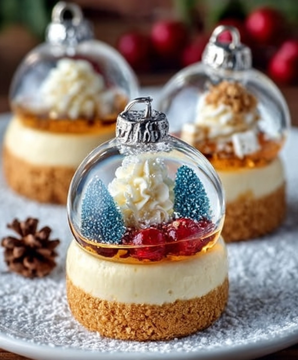 Snow Globe Cheesecake Bites