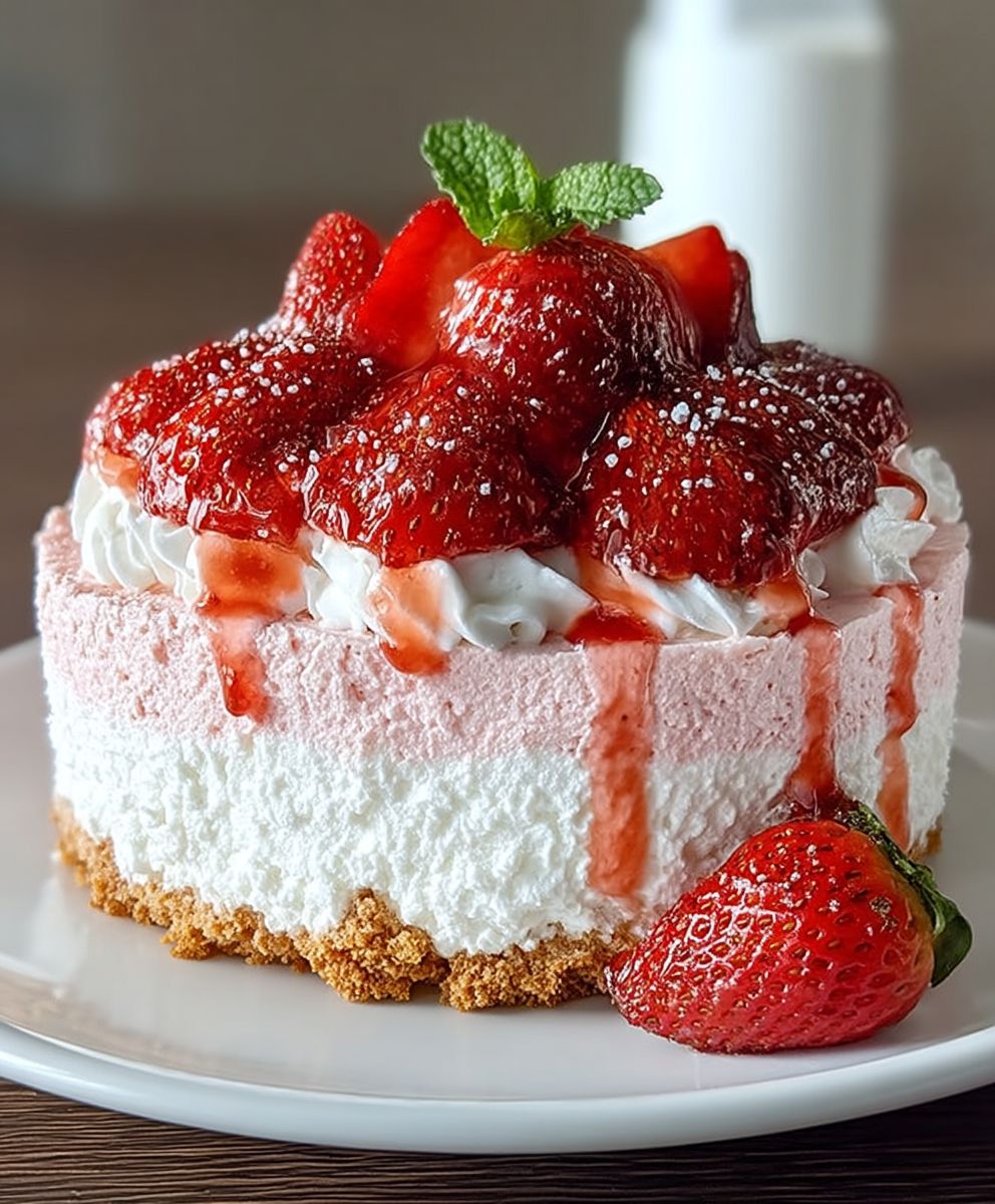 No-Bake Strawberry Cloud Cake