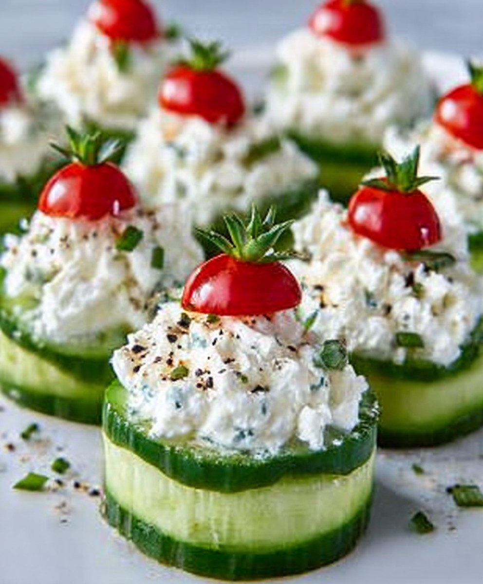 Cucumber Cottage Cheese Bites