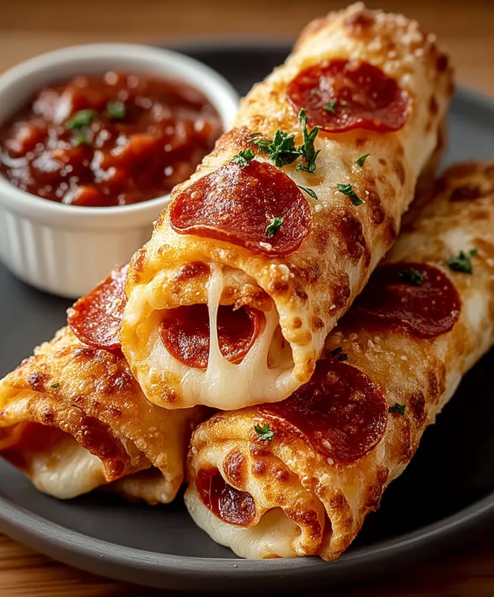 Cheesy Pepperoni Pizza Rolls