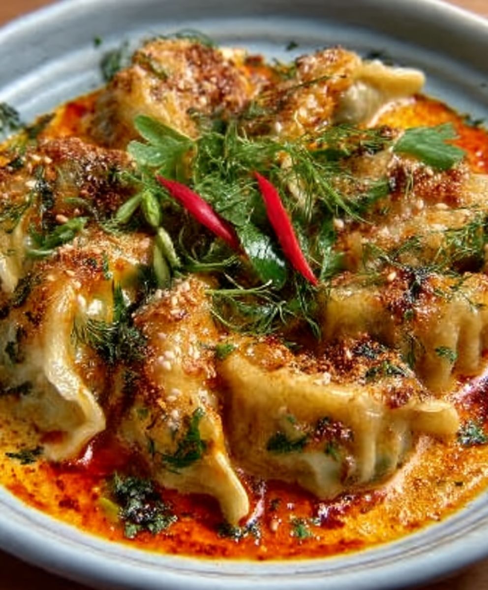 Baked Dumplings Coconut Curry