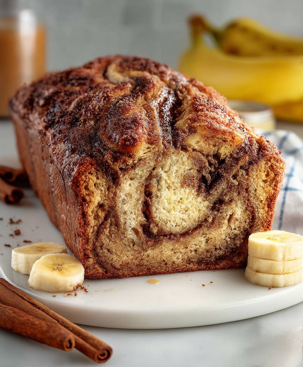 Cinnamon Swirl Banana Bread | Soft Sweet Breakfast Loaf image 2
