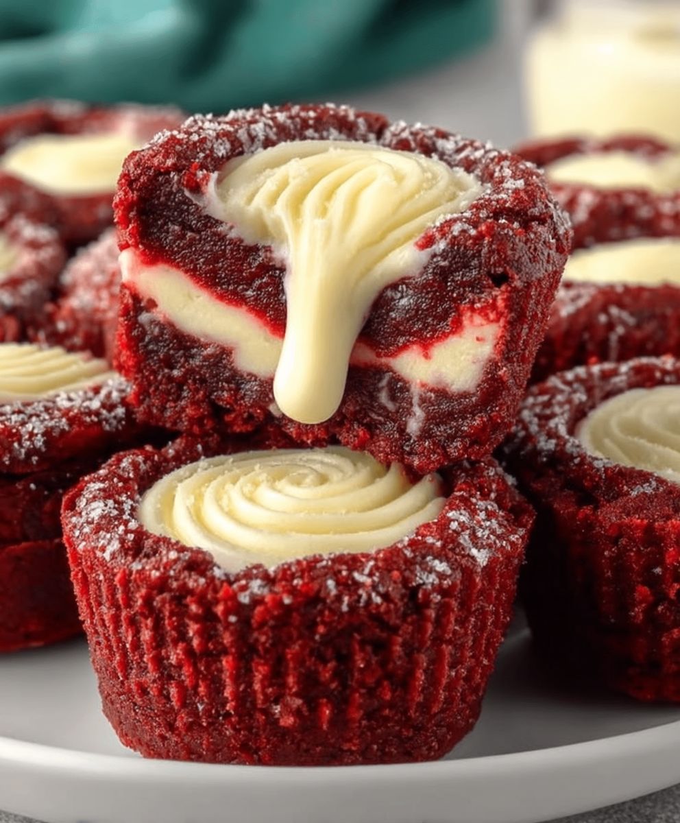 Red Velvet Cheesecake Brownie Bites | Mini Decadent Dessert Treats image 2