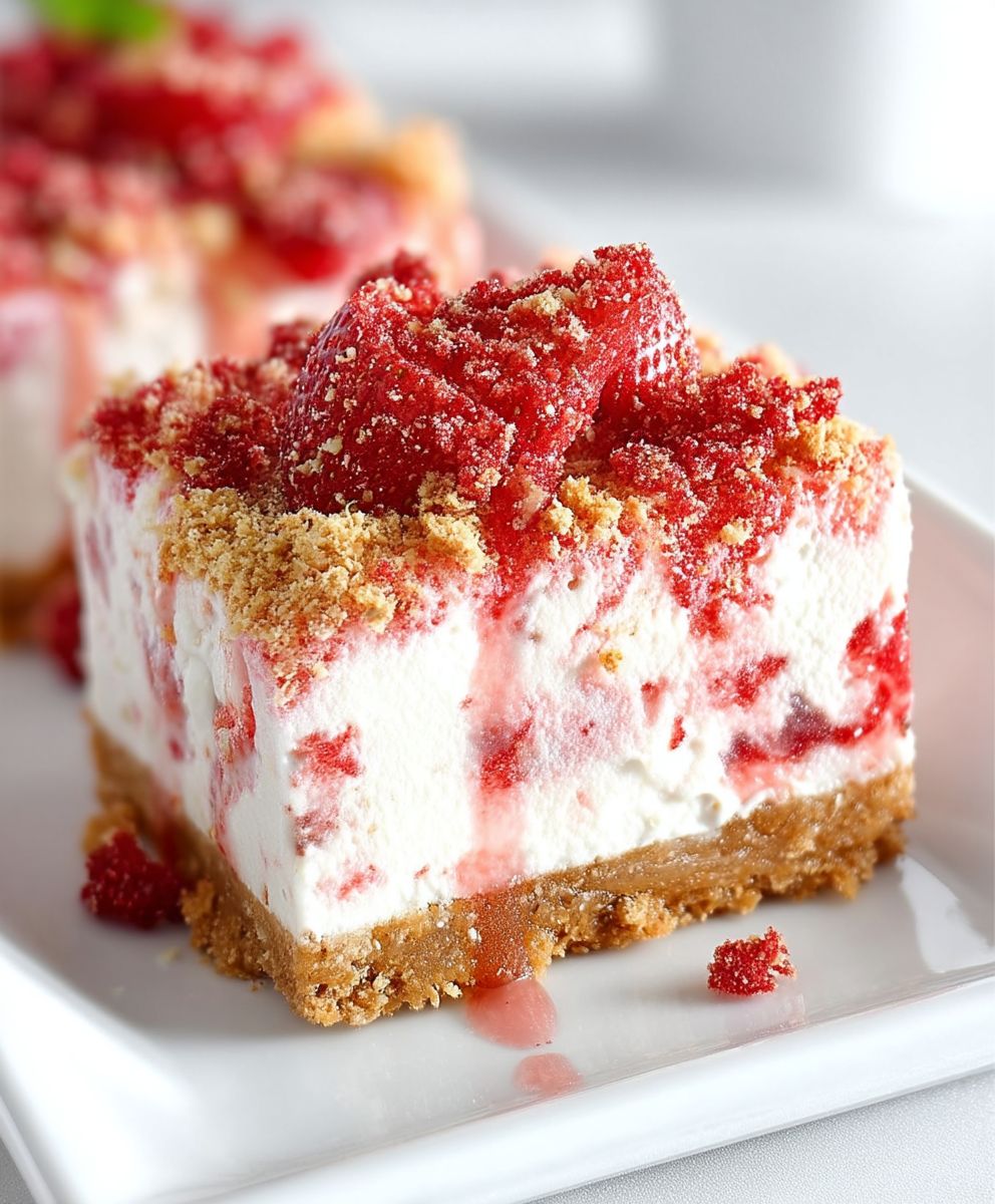 Strawberry Shortcake Bars | Easy Creamy Fruity Dessert Recipe image 2