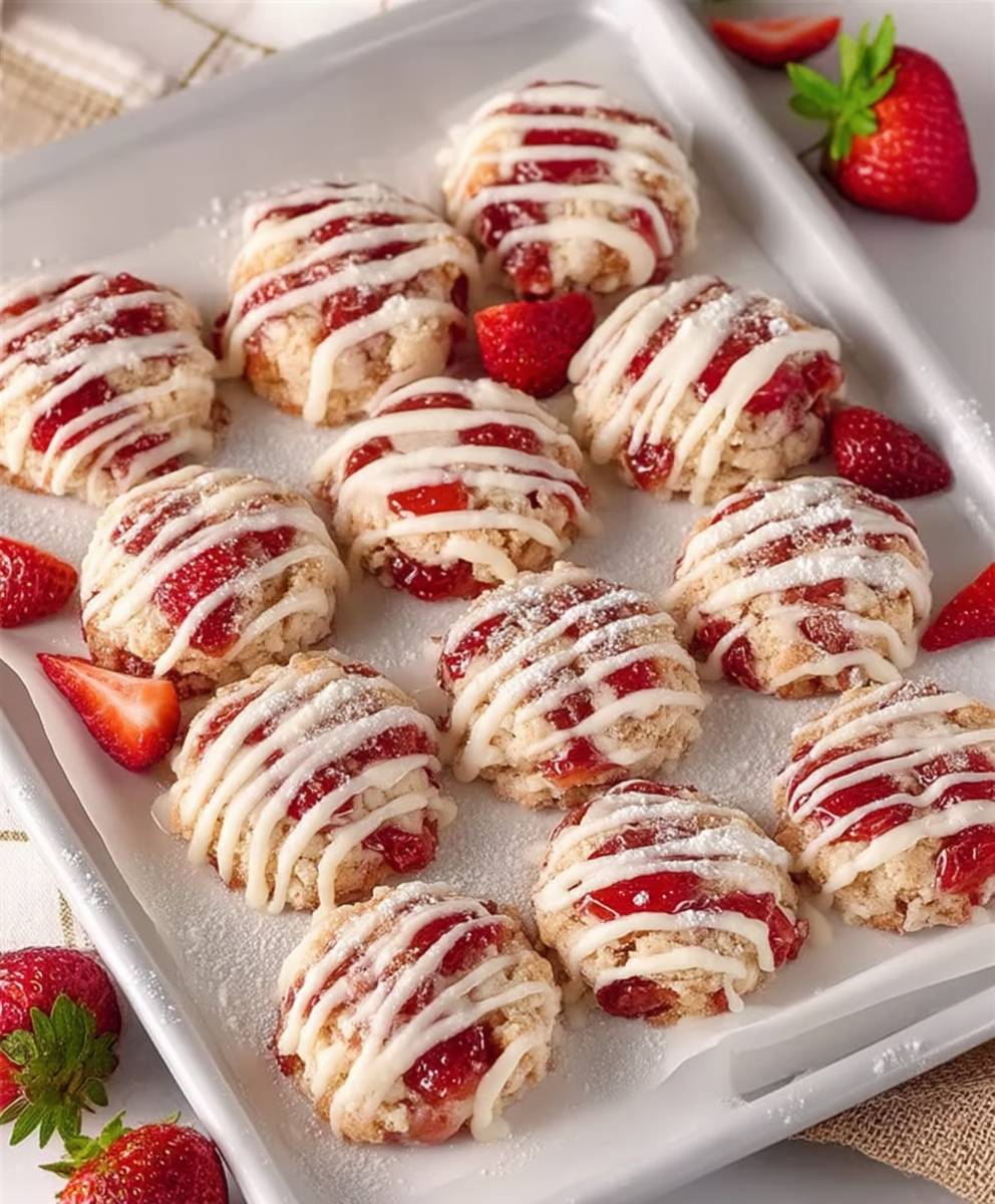 Strawberry Shortcake Cookies | Soft Sweet Berry Dessert Recipe image 2